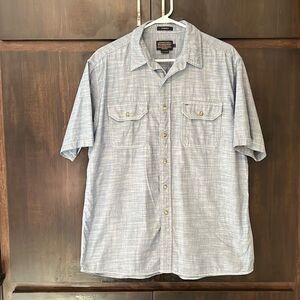 Pendleton Warren Short Sleeve Chambray Button Front Shirt Large